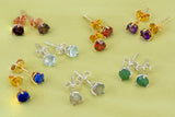 Semi precious stone stud earrings