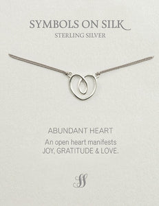 Abundant Heart necklace on silk
