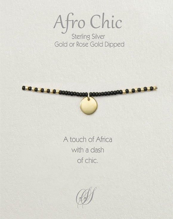 Afro-Chic Necklace - Black, gold