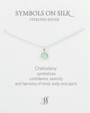 Semi-Precious cabochon set stone necklace on silk