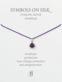 Semi-Precious cabochon set stone necklace on silk