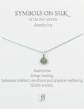 Semi-Precious cabochon set stone necklace on silk