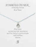 Semi-Precious cabochon set stone necklace on silk