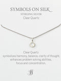 Semi-Precious cabochon set stone necklace on silk