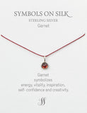 Semi-Precious cabochon set stone necklace on silk