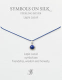 Semi-Precious cabochon set stone necklace on silk