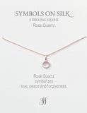 Semi-Precious cabochon set stone necklace on silk