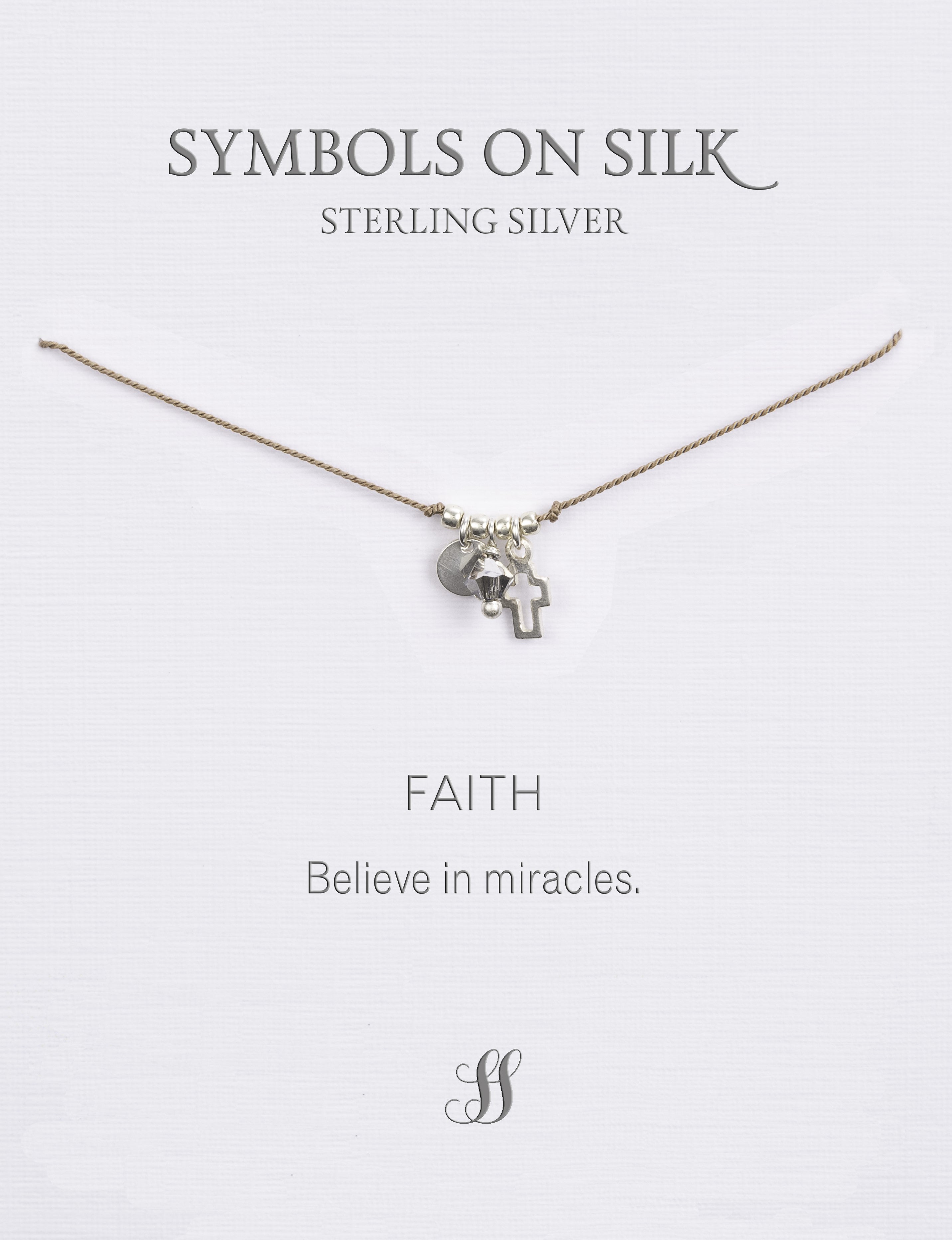 Little Treasures -  Faith Necklace (tiny cross, crystal and disc)