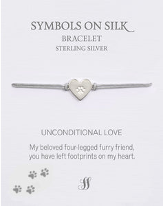 Paw and heart bracelet