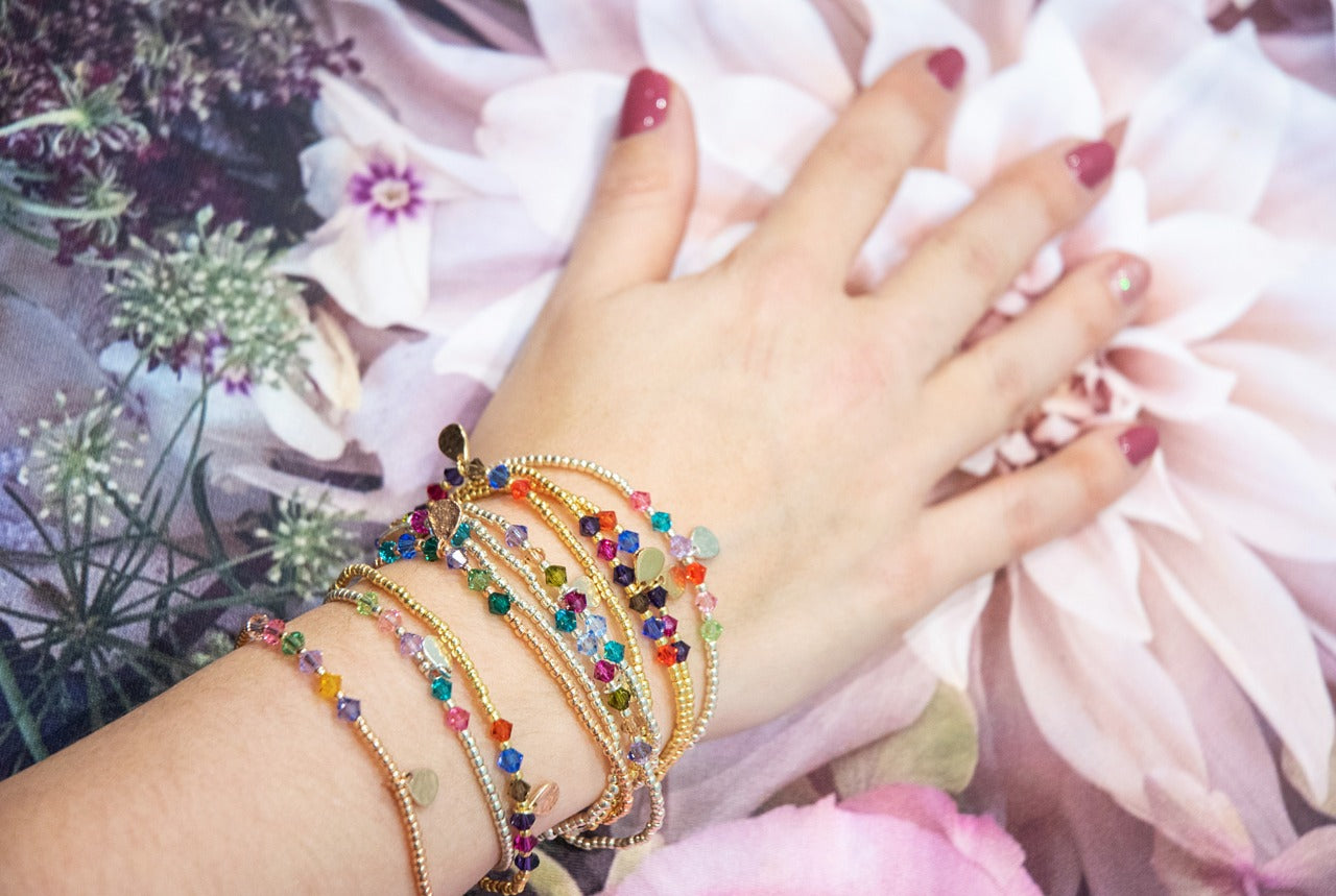 Gypsy Love Swarovski Crystal Beaded Bracelets - Each sold separately. Buy 2, get a 3rd for free! (Crystal colours vary)