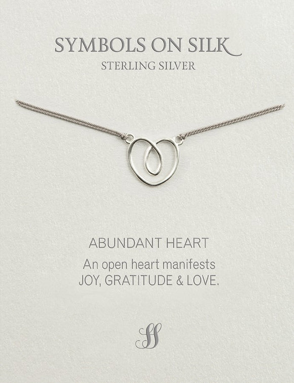 Abundant Heart necklace on silk