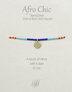 Afro-Chic Bracelet - Red, blue, turquoise, gold
