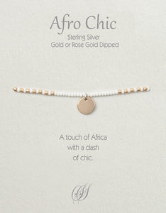 Afro-Chic Bracelet - White, rose gold