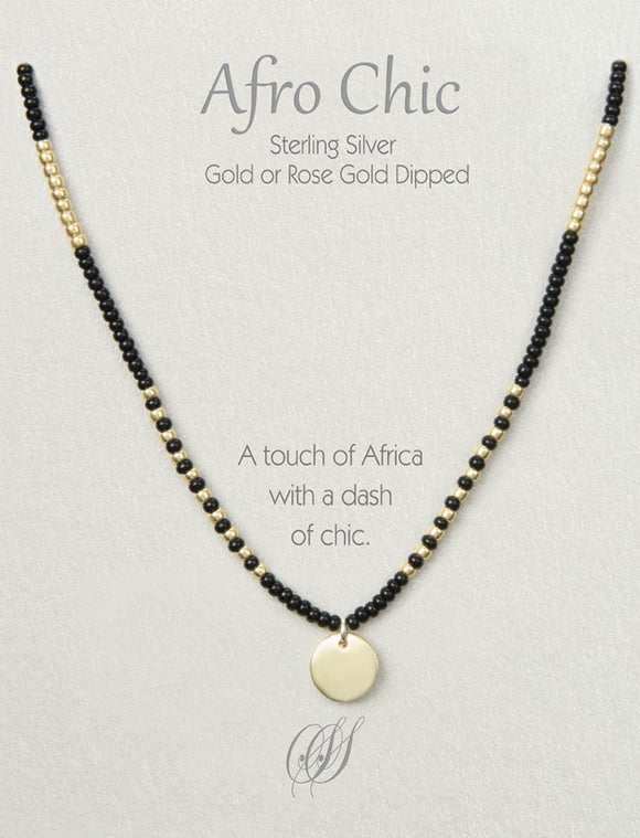 Afro-Chic necklace - Black, gold