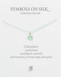 Semi-Precious cabochon set stone necklace on silk