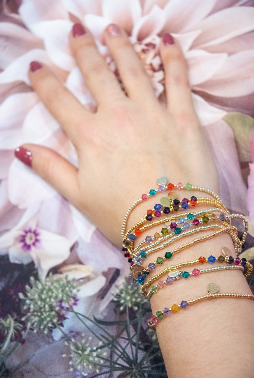 Gypsy Love Swarovski Crystal Beaded Bracelets - Each sold separately. Buy 2, get a 3rd for free! (Crystal colours vary)