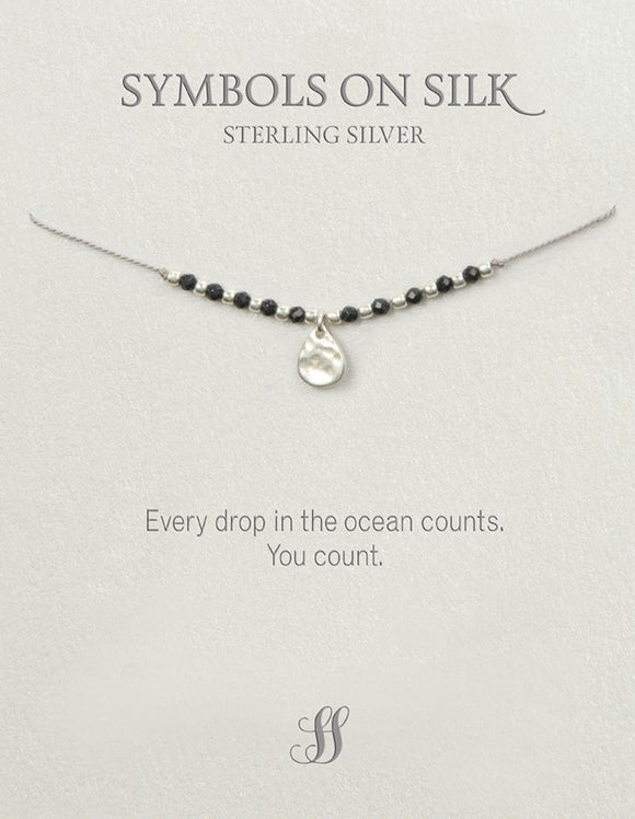 Drop in the ocean necklace on silk